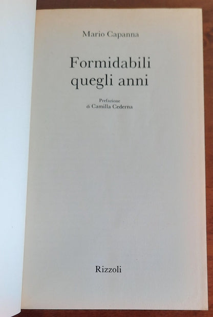 Formidabili quegli anni - Rizzoli - 1988