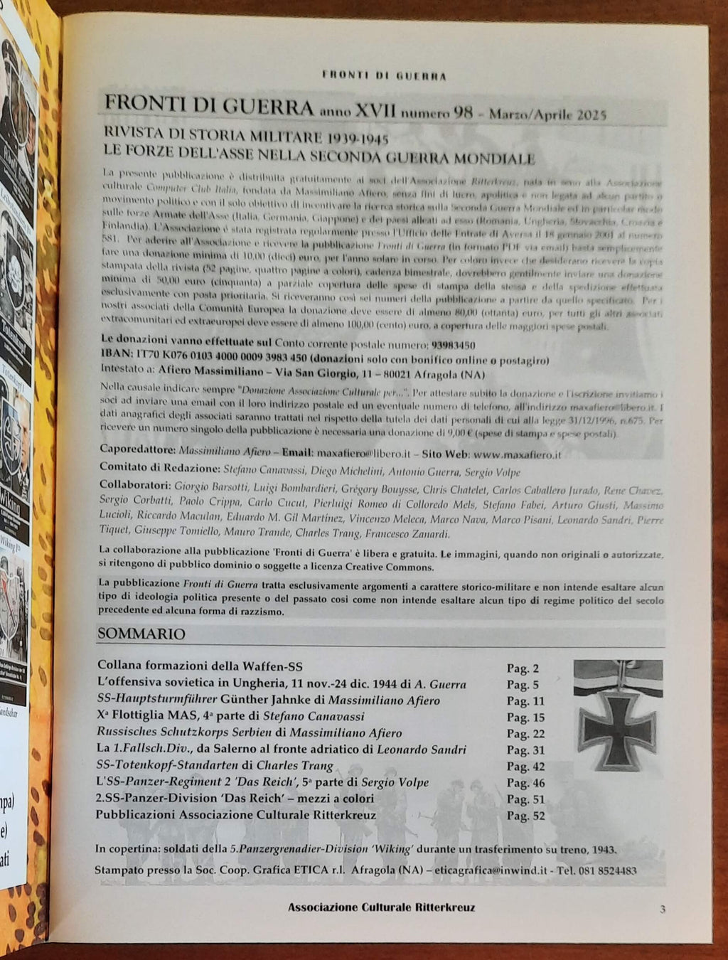 Fronti di Guerra. Rivista di Storia Militare 1939-1945 - Numero 98 Marzo/Aprile 2025