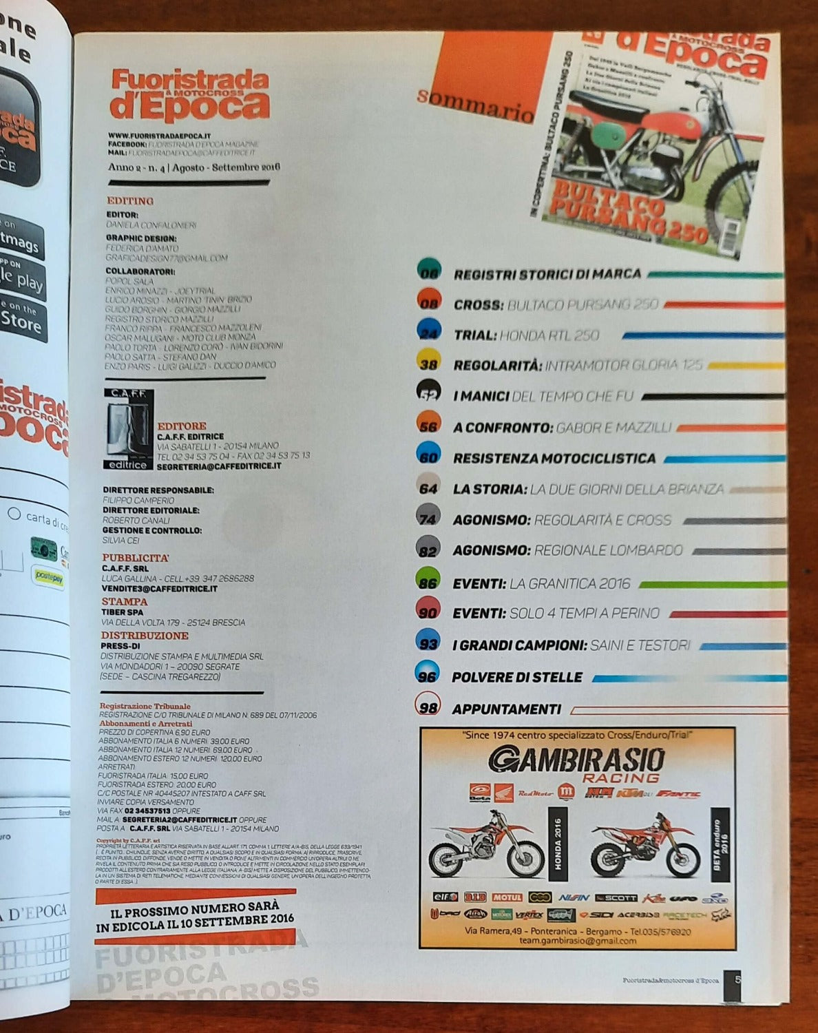 Fuoristrada & Motocross d’Epoca - Anno II - n. 4 - Ago/Set 2016