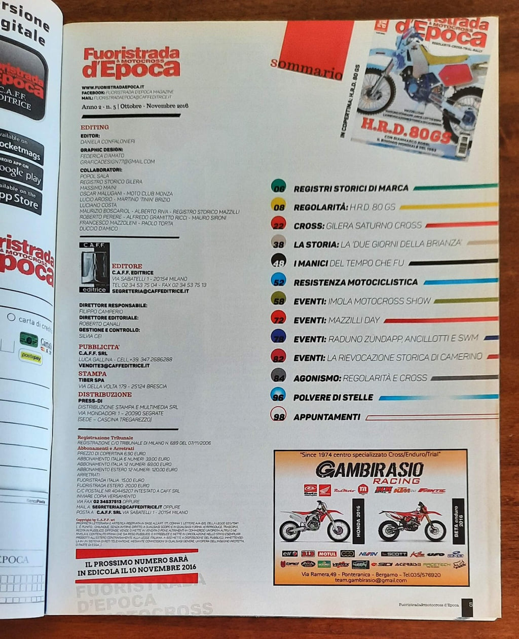 Fuoristrada & Motocross d’Epoca - Anno II - n. 5 - Ott/Nov 2016