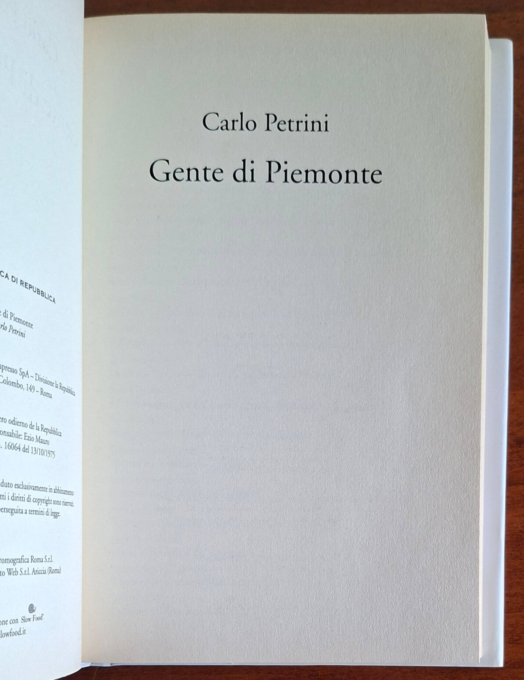 Gente di Piemonte - Carlo Petrini - Biblioteca Di Repubblica