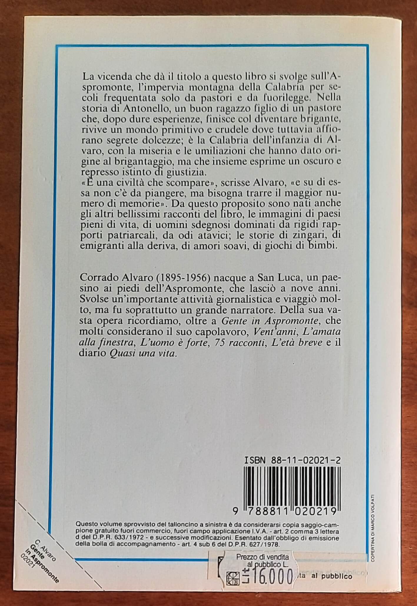 Gente in Aspromonte - di Corrado Alvaro - Garzanti