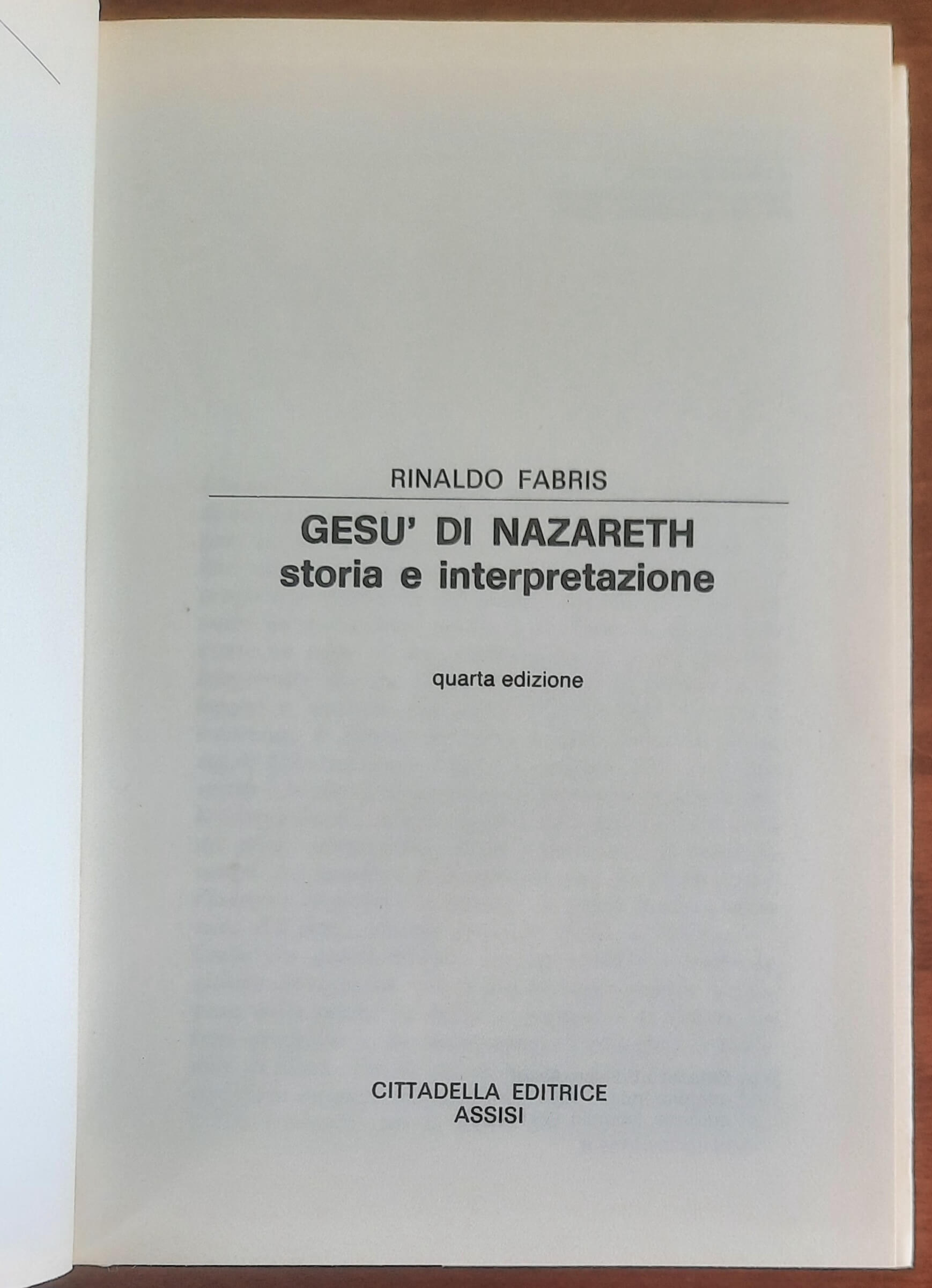 Gesù di Nazareth. Storia e interpretazione - Rinaldo Fabris - Cittadella Editrice
