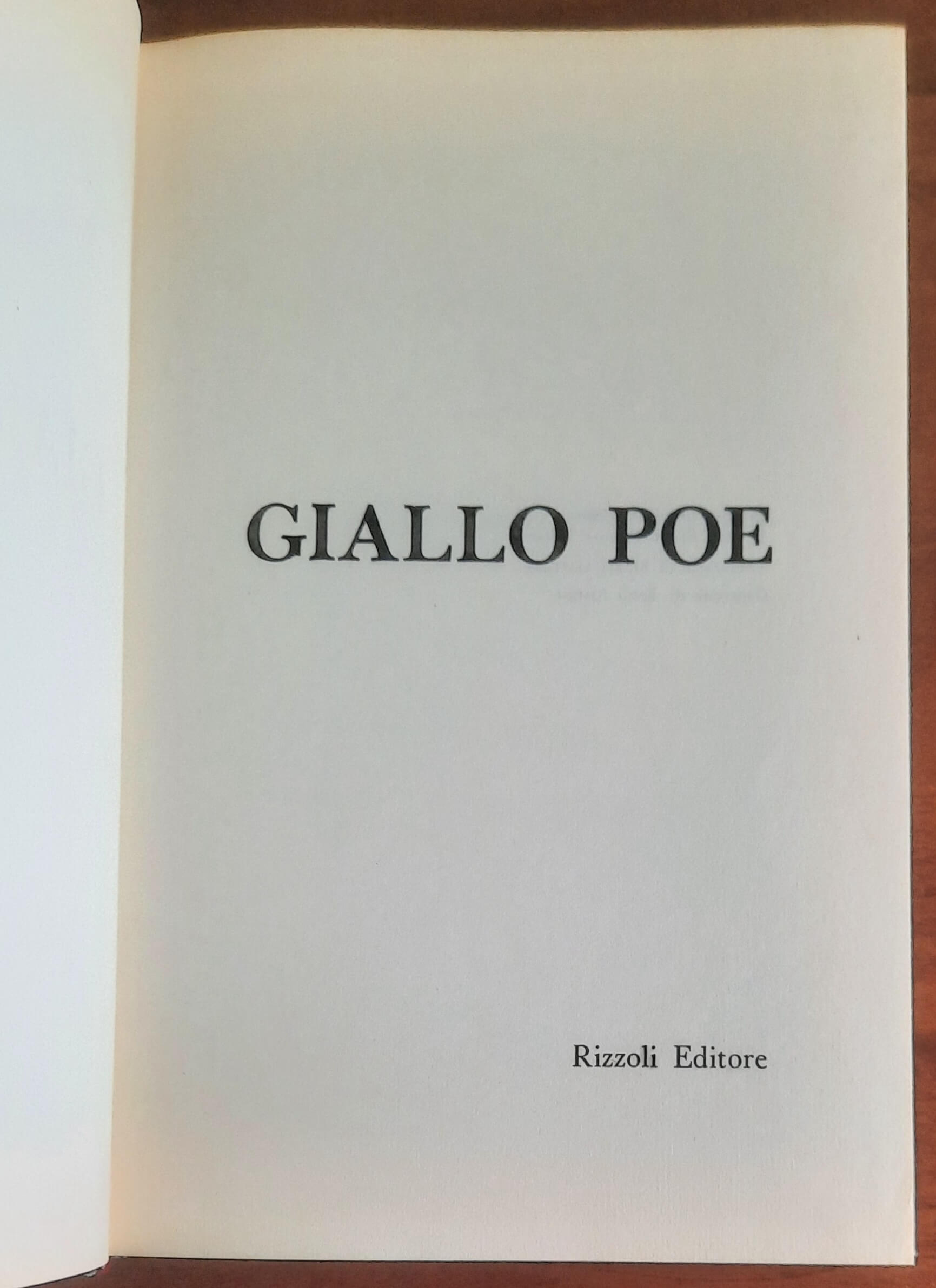 Giallo Poe - di Edgar Allan Poe - Rizzoli