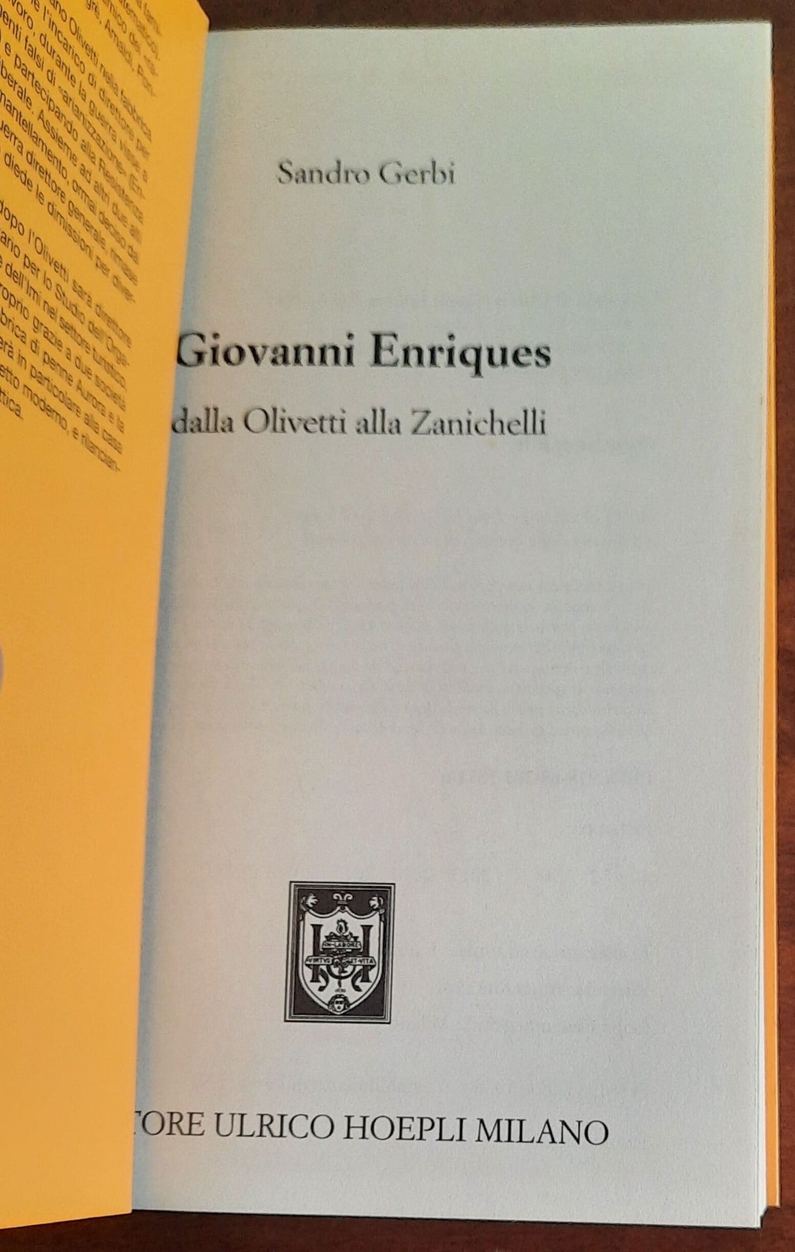 Giovanni Enriques. Dalla Olivetti alla Zanichelli - Hoepli