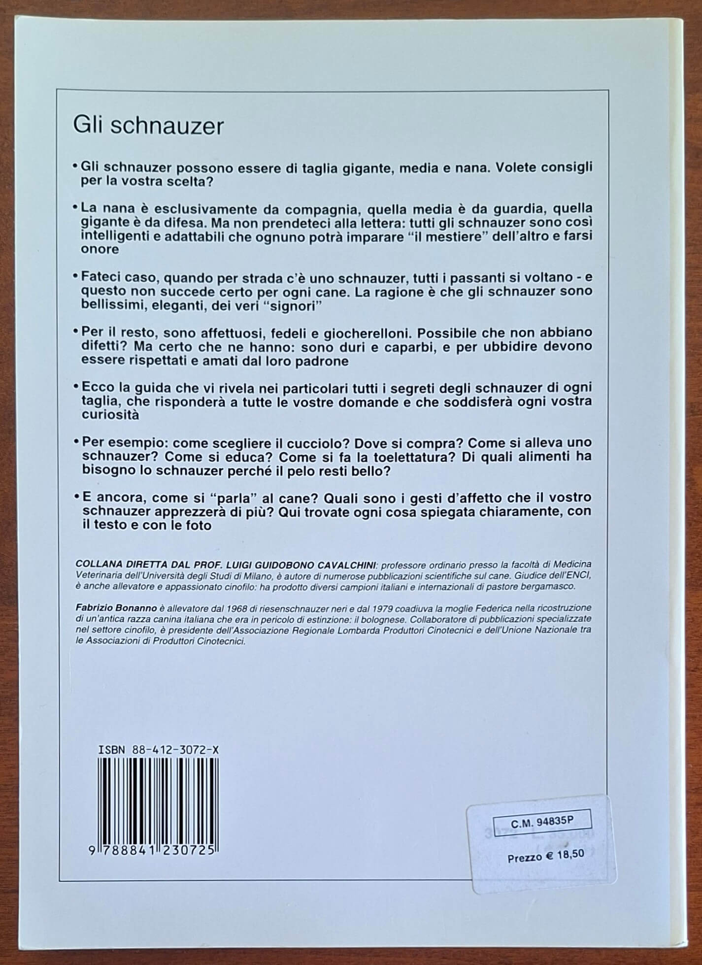 Gli schnauzer - Fabrizio Bonanno - De Vecchi Editore