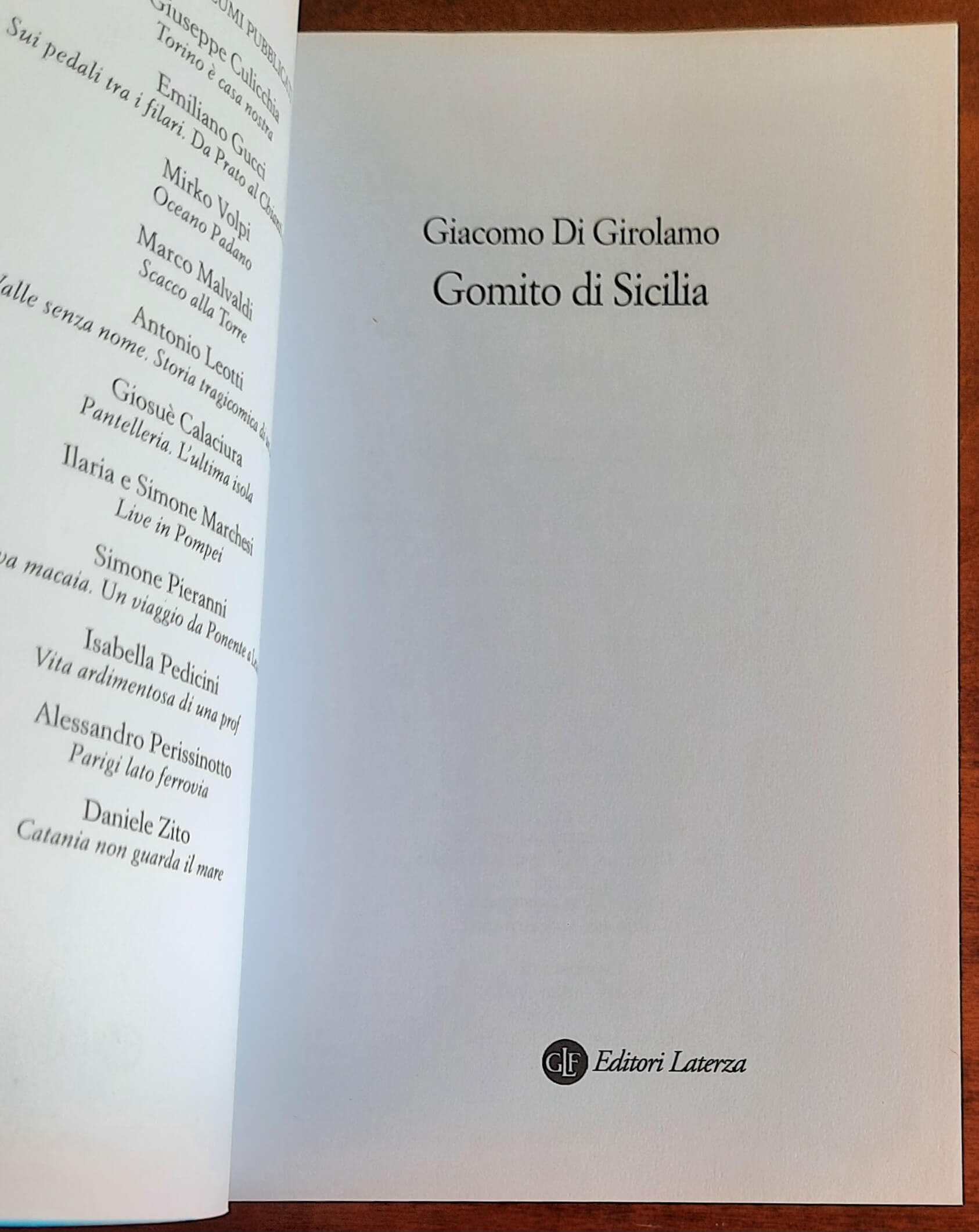 Gomito di Sicilia - di Giacomo Di Girolamo - Editori Laterza