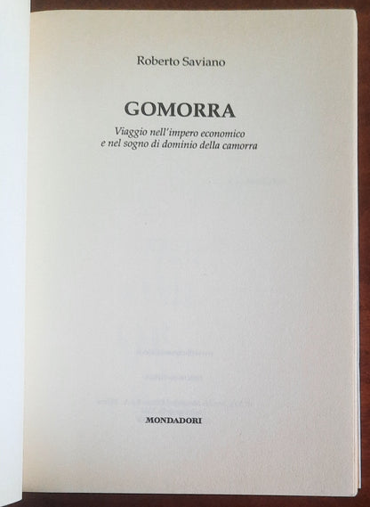 Gomorra. Viaggio nell’impero economico e nel sogno di dominio della camorra