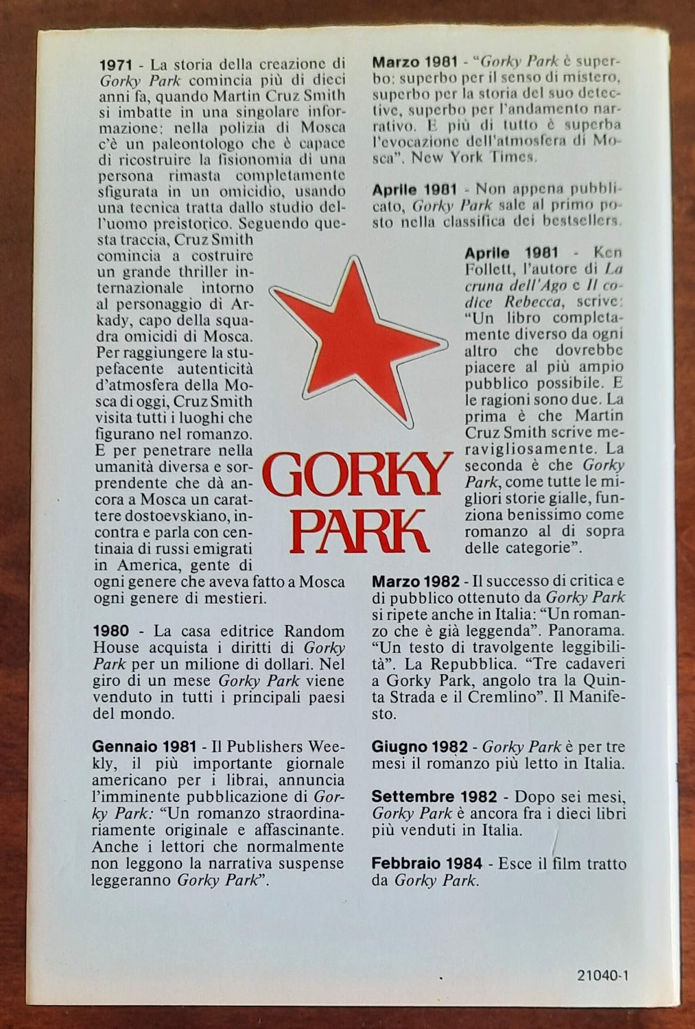 Gorky Park - di Martin Cruz Smith - Libreria Biellese