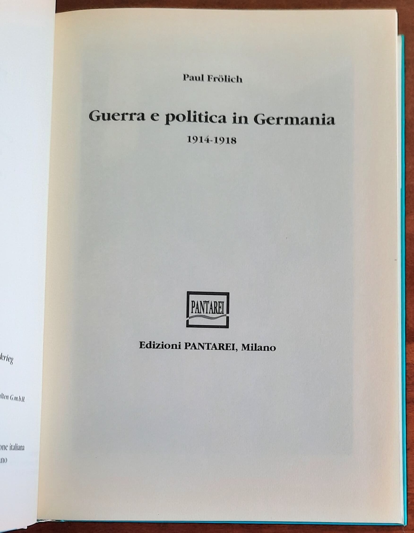 Guerra e politica in Germania 1914-1918