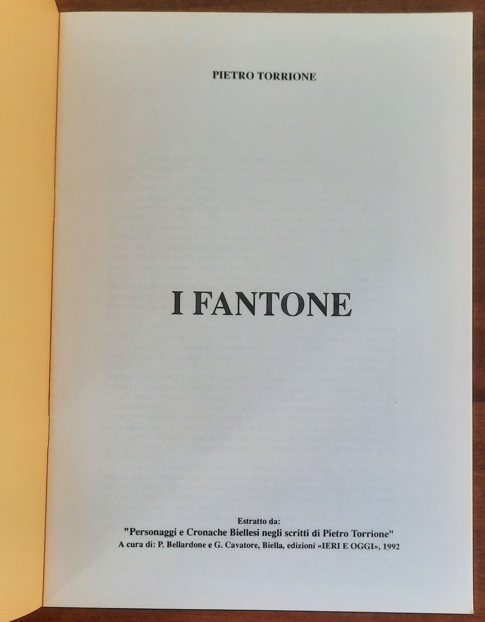 I Fantone - di Pietro Torrione - Edizioni Ieri E Oggi