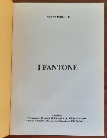 I Fantone - di Pietro Torrione - Edizioni Ieri E Oggi