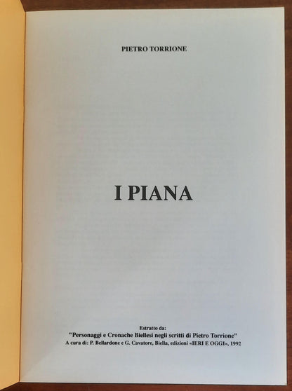 I Piana - di Pietro Torrione - Edizioni Ieri E Oggi