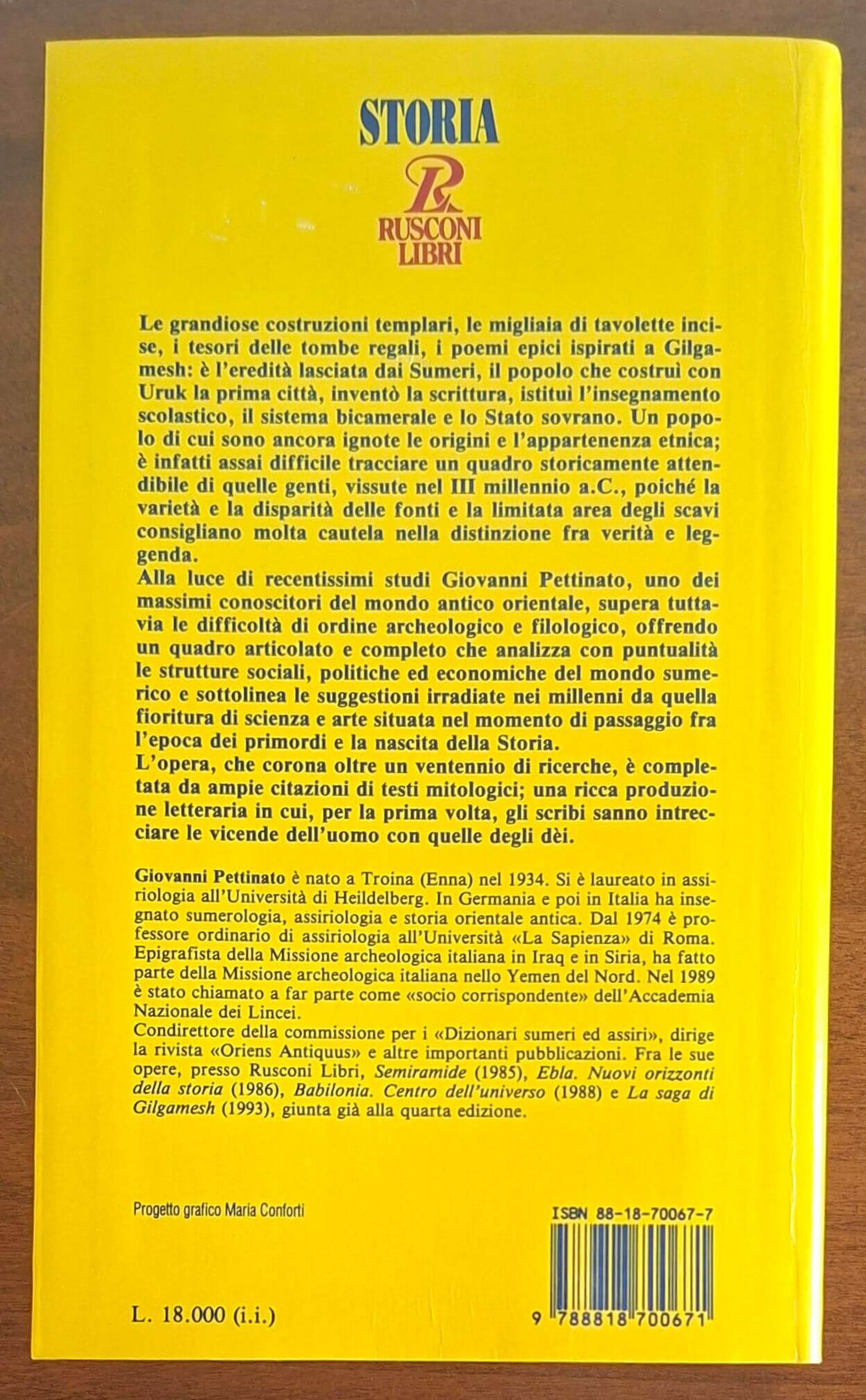 I Sumeri - Giovanni Pettinato - Rusconi