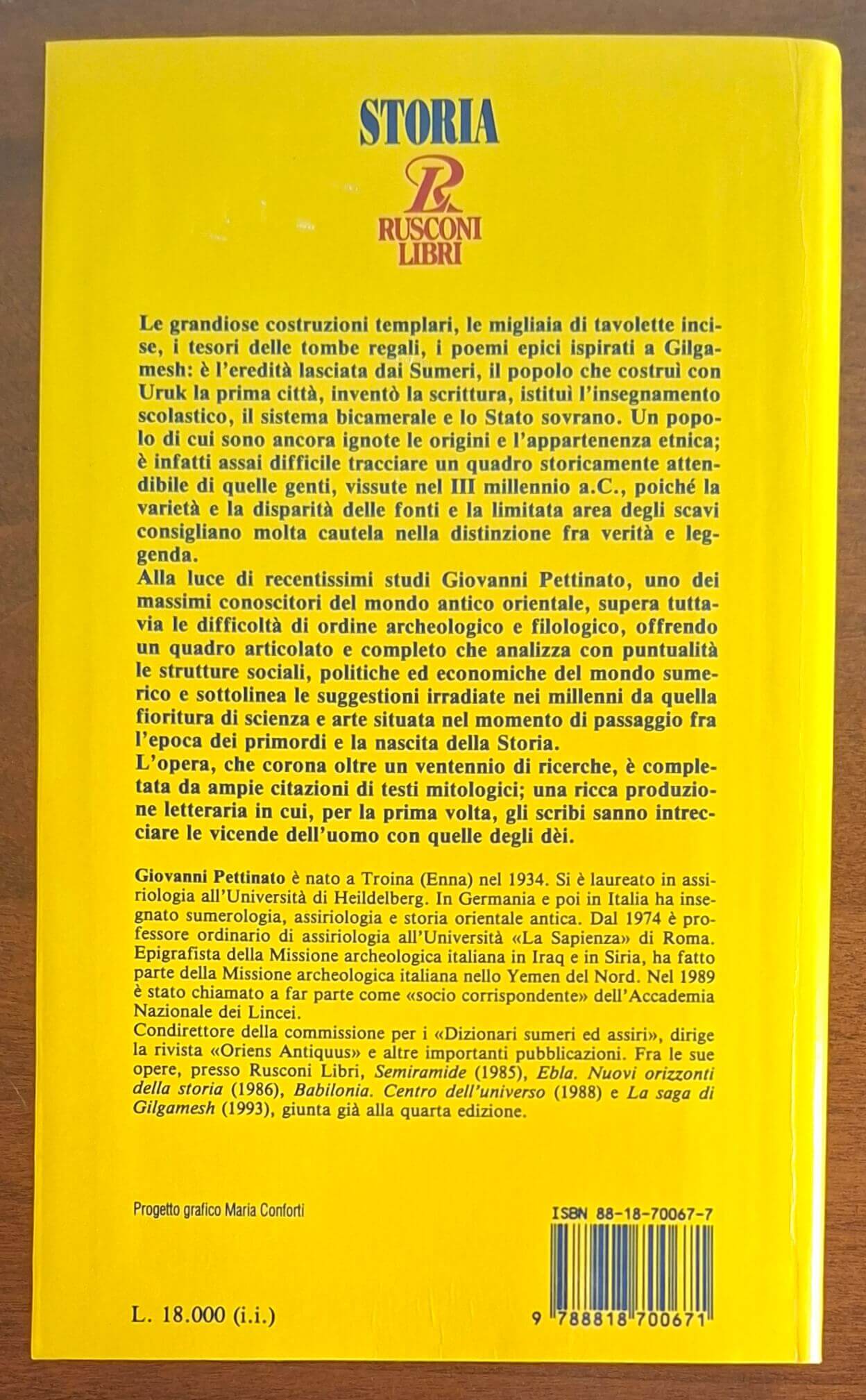 I Sumeri - Giovanni Pettinato - Rusconi