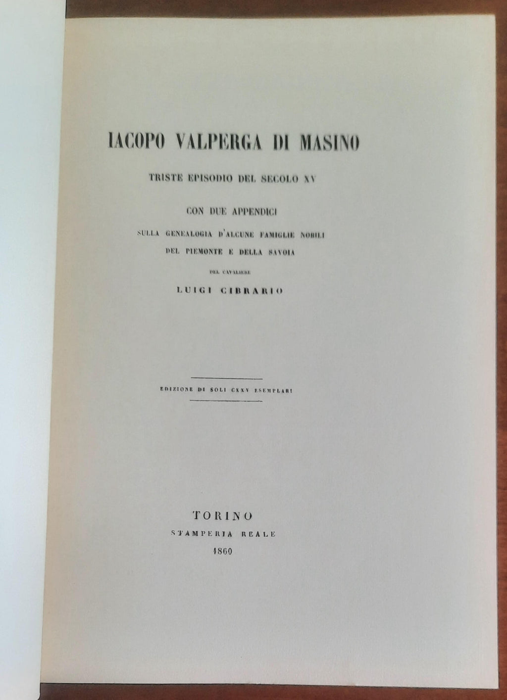 Iacopo Valperga di Masino. Triste episodio del secolo XV