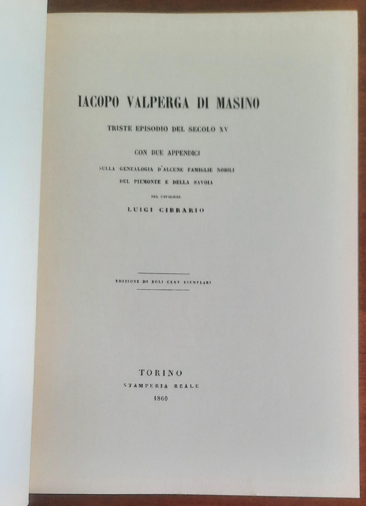 Iacopo Valperga di Masino. Triste episodio del secolo XV