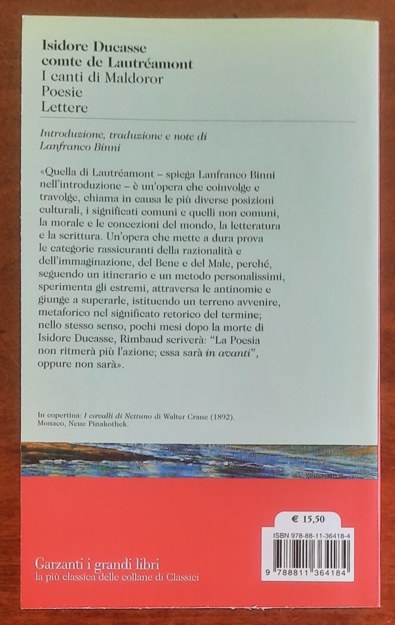 I canti di Maldoror. Poesie. Lettere. Con testo francese a fronte