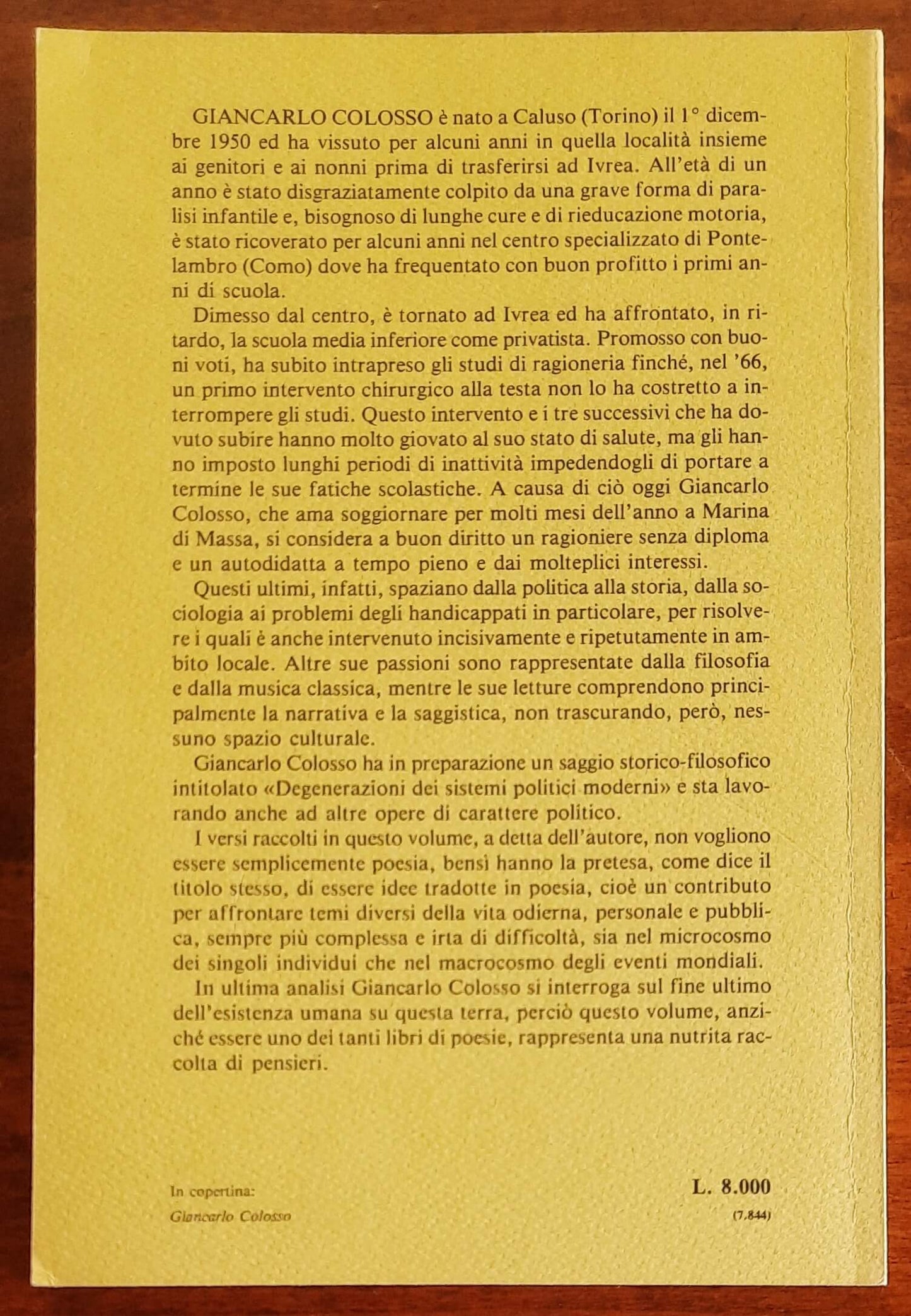 Idee in poesia - Giancarlo Colosso - Magi Editore