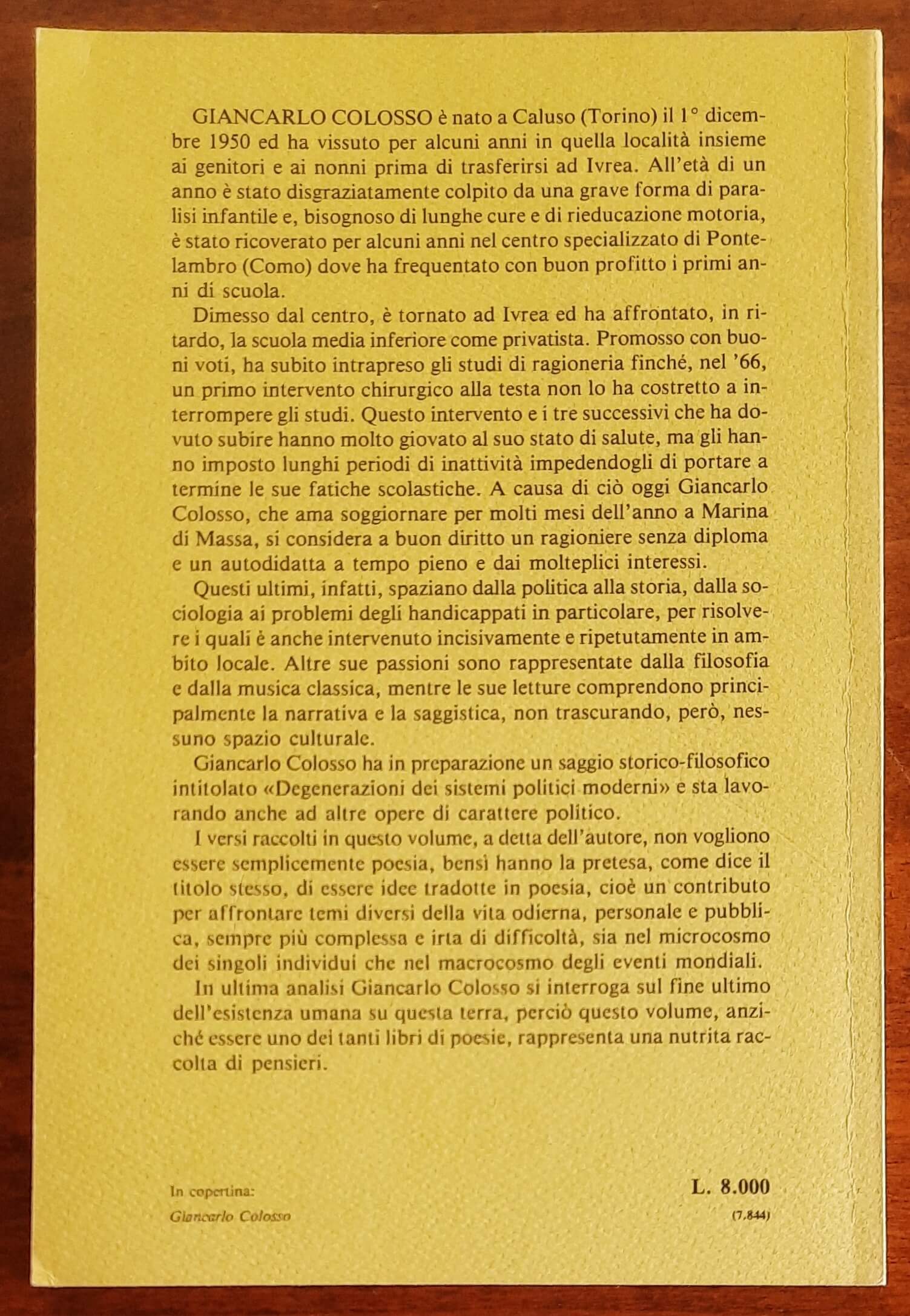 Idee in poesia - Giancarlo Colosso - Magi Editore