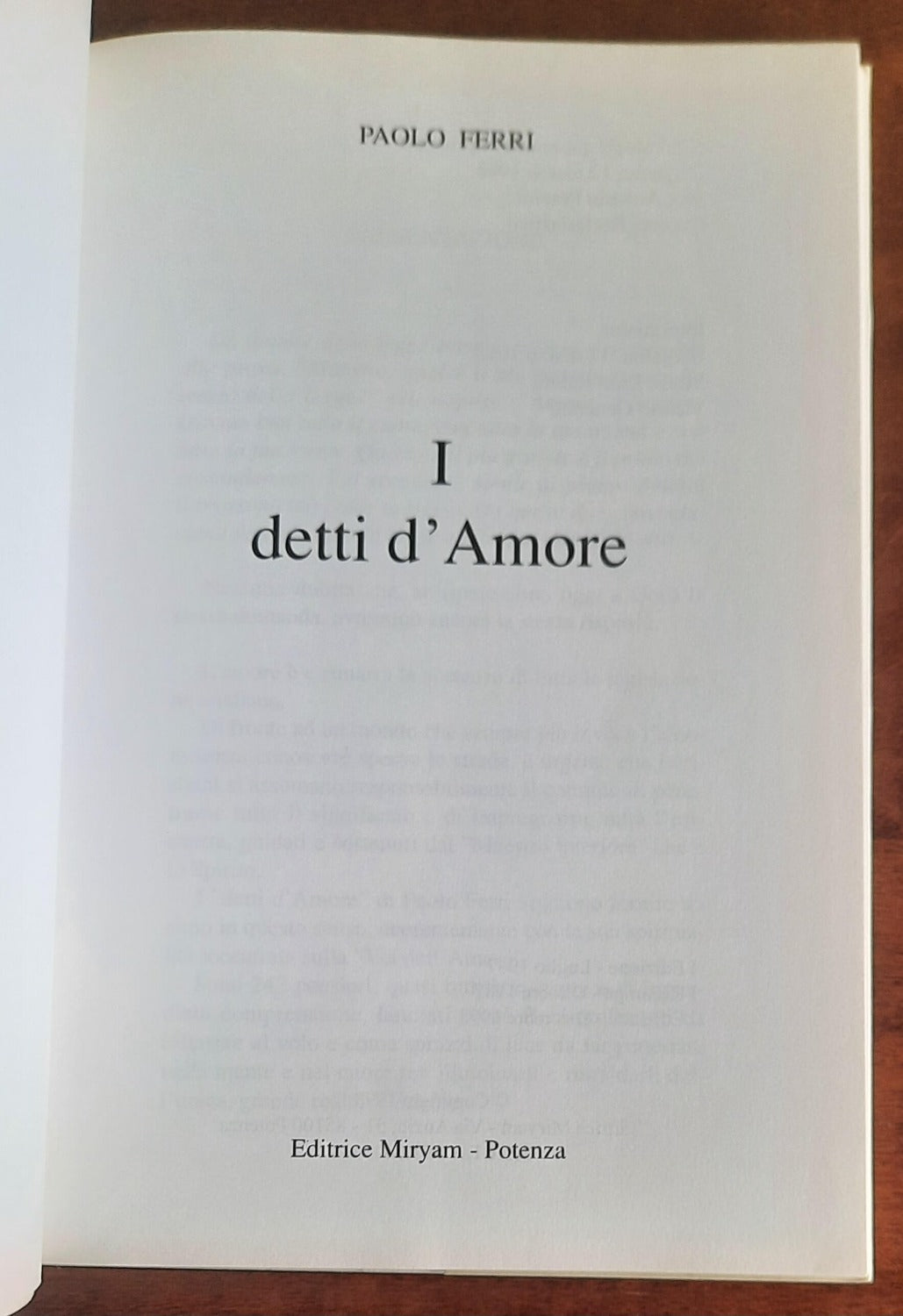 I detti d’Amore - di Paolo Ferri