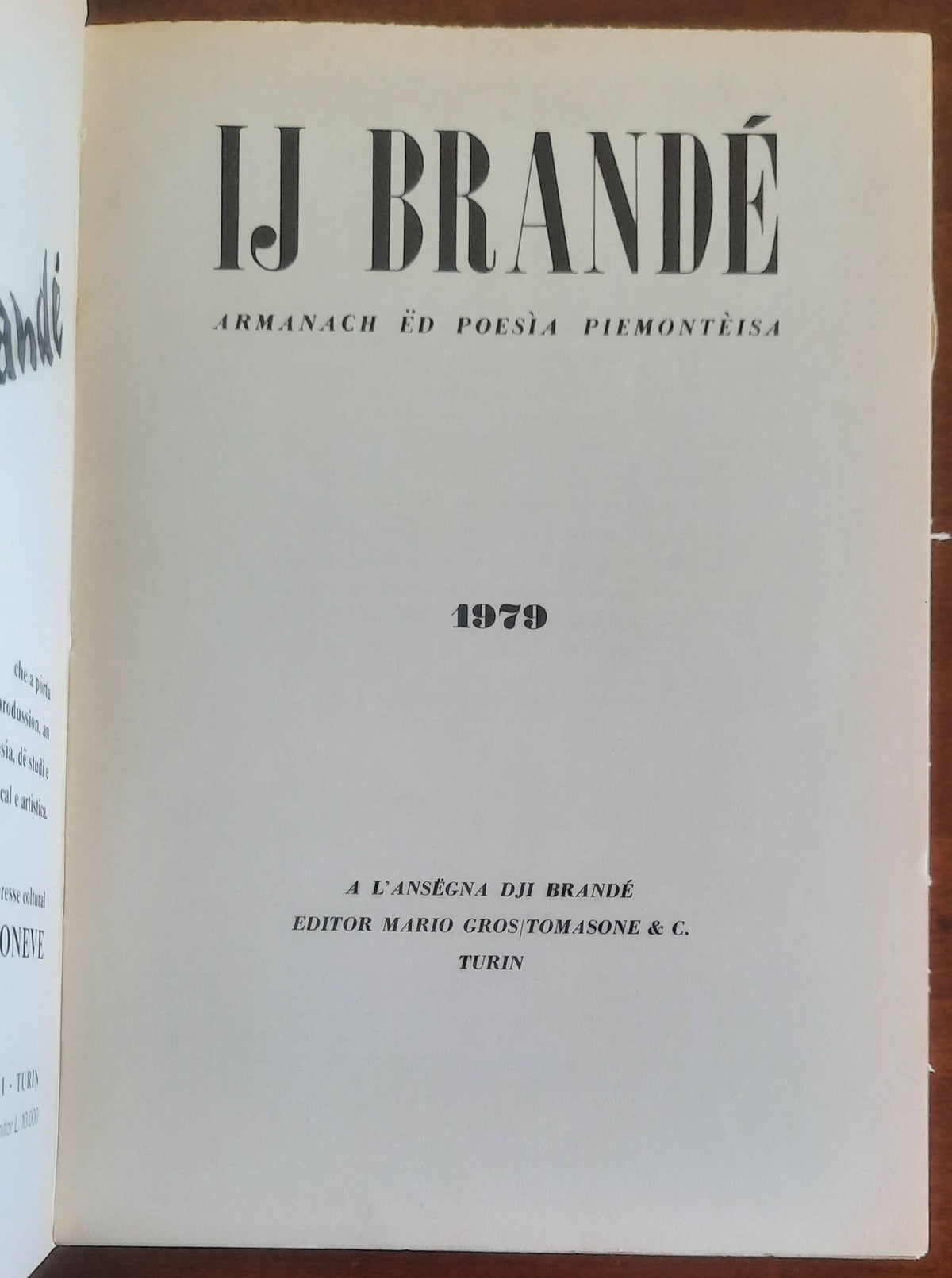 Ij Brandè. Armanach ed poesia piemonteisa - 1979