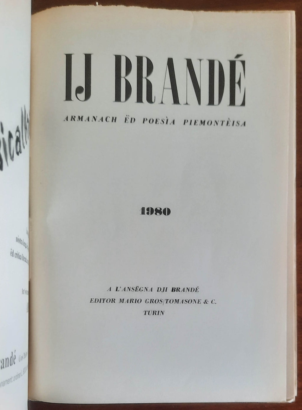 Ij Brandè. Armanach ed poesia piemonteisa - 1980
