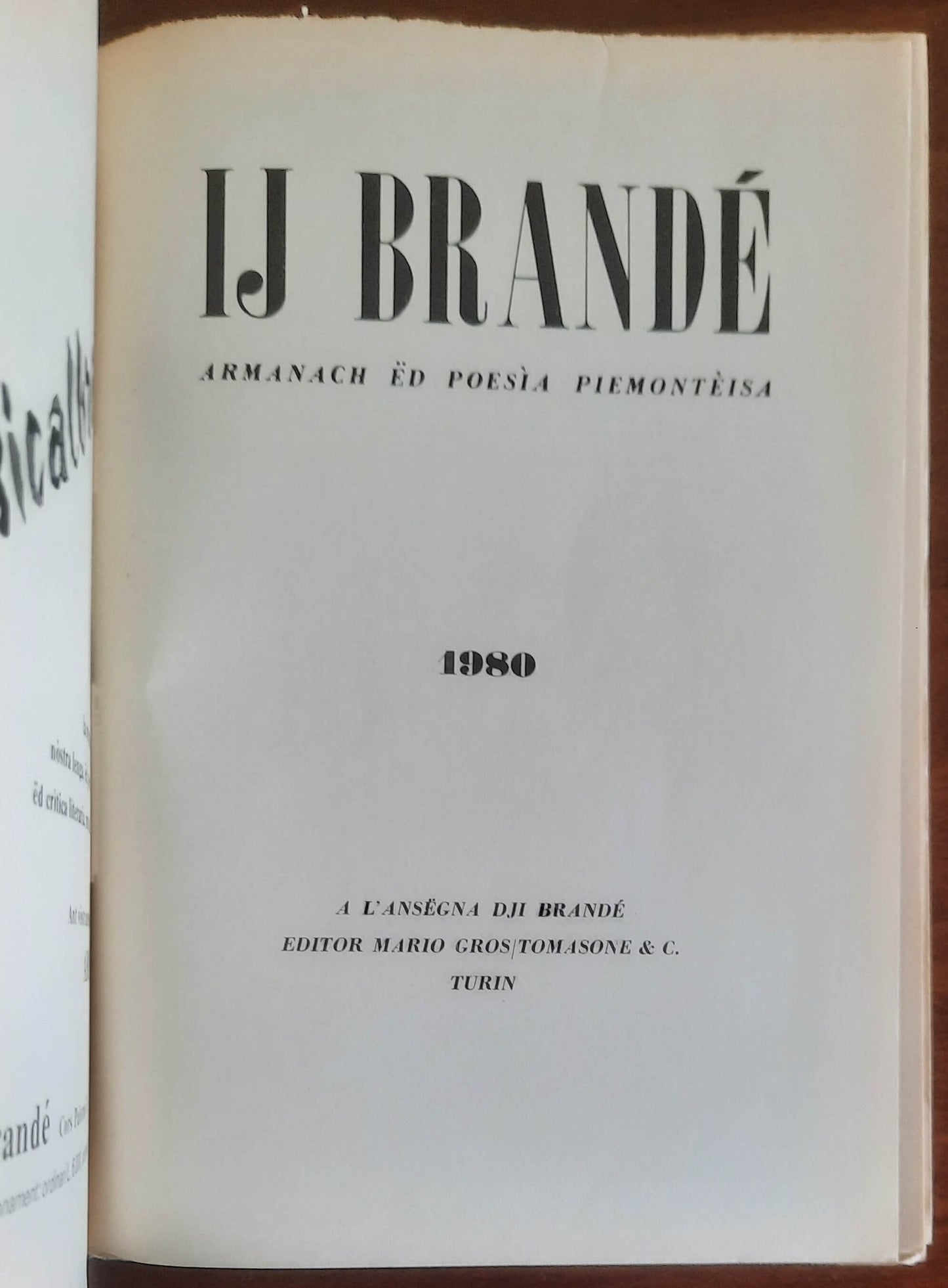 Ij Brandè. Armanach ed poesia piemonteisa - 1980