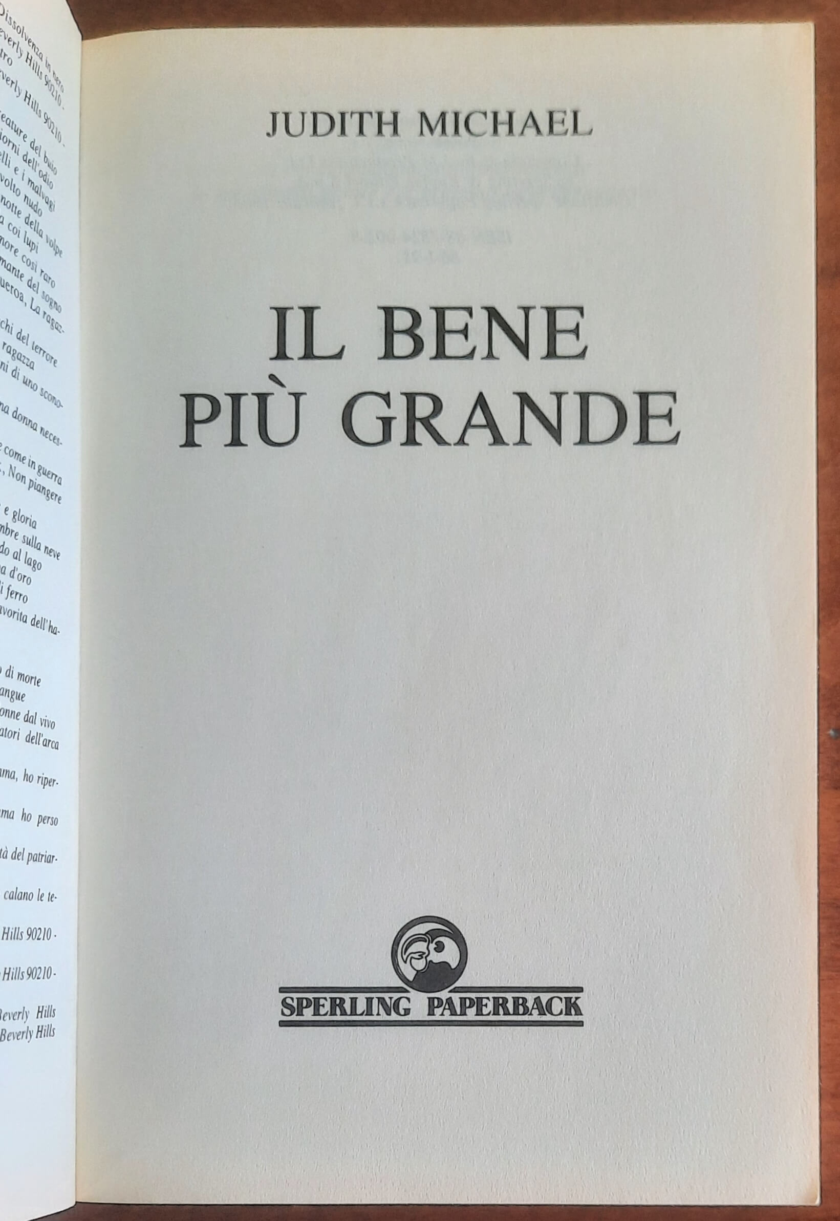 Il bene più grande - di Judith Michael - Sperling Paperback