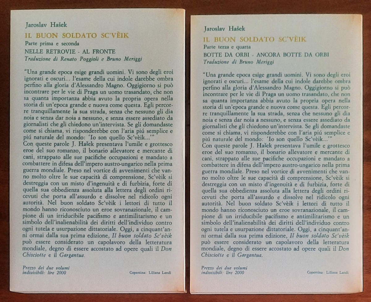 Il buon soldato Sc’veik - 2 vol. - di Jaroslav Hasek