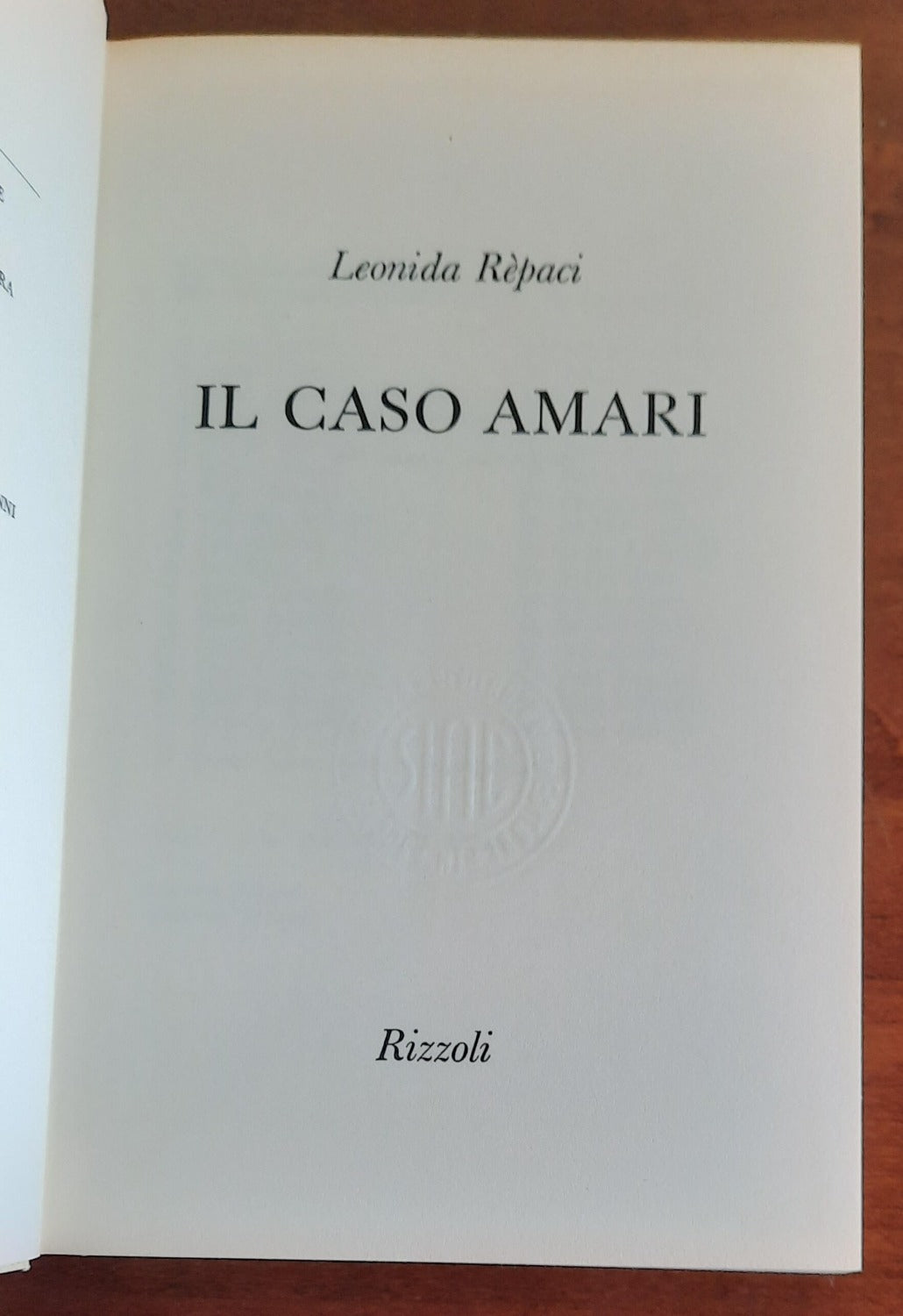 Il caso Amari - Rizzoli - 1966