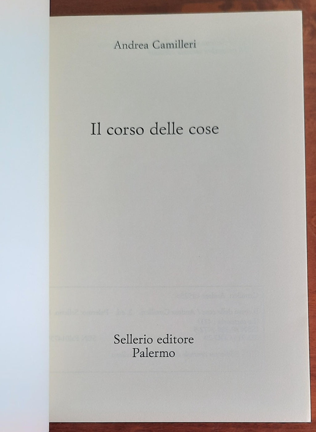Il corso delle cose - di Andrea Camilleri - Libreria Biellese