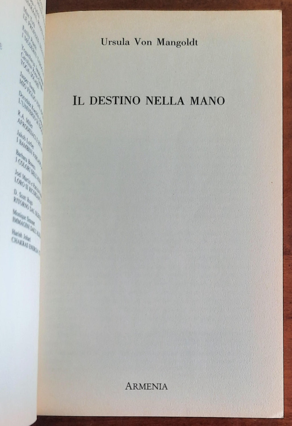 Il destino nella mano - di Ursula Von Mangoldt