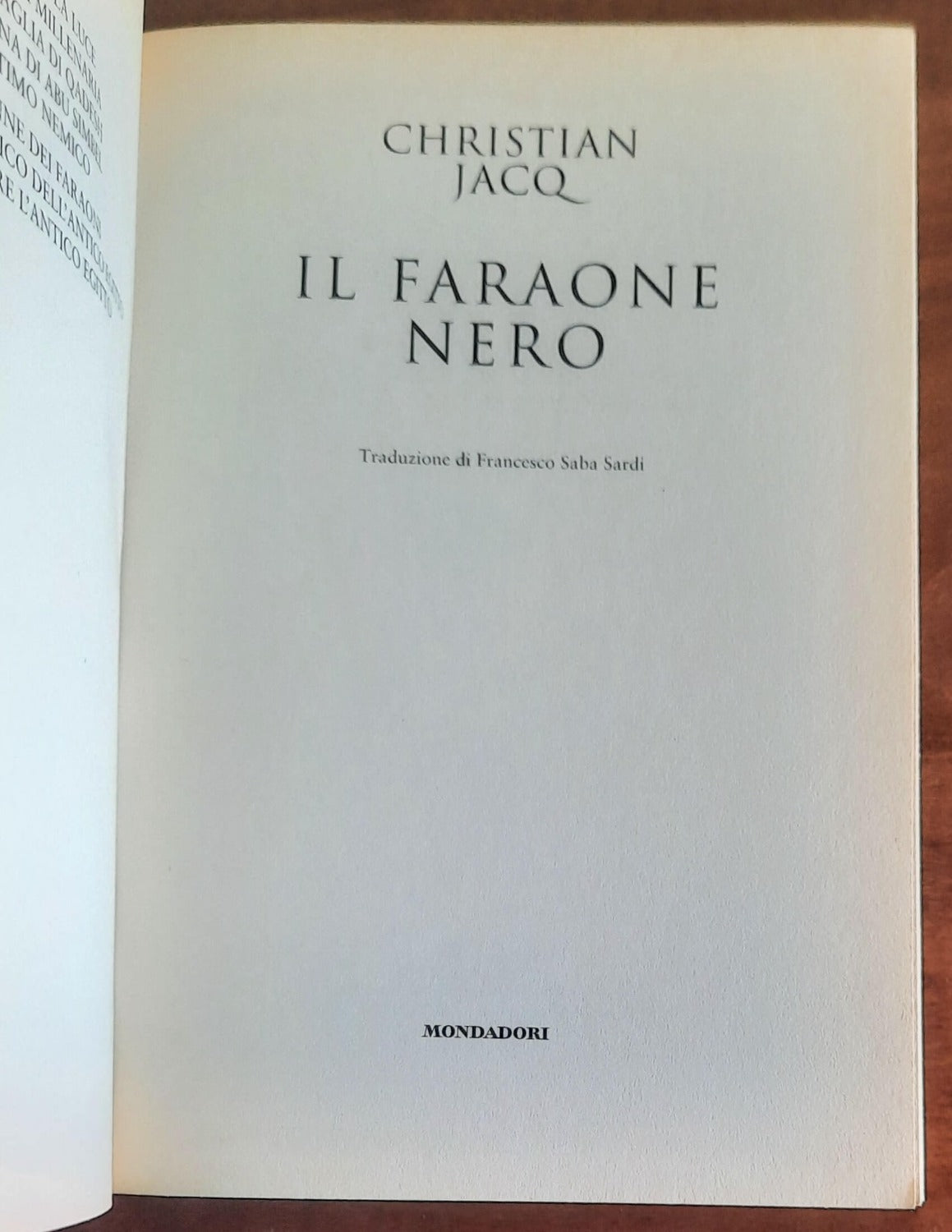 Il faraone nero - di Christian Jacq - Mondadori