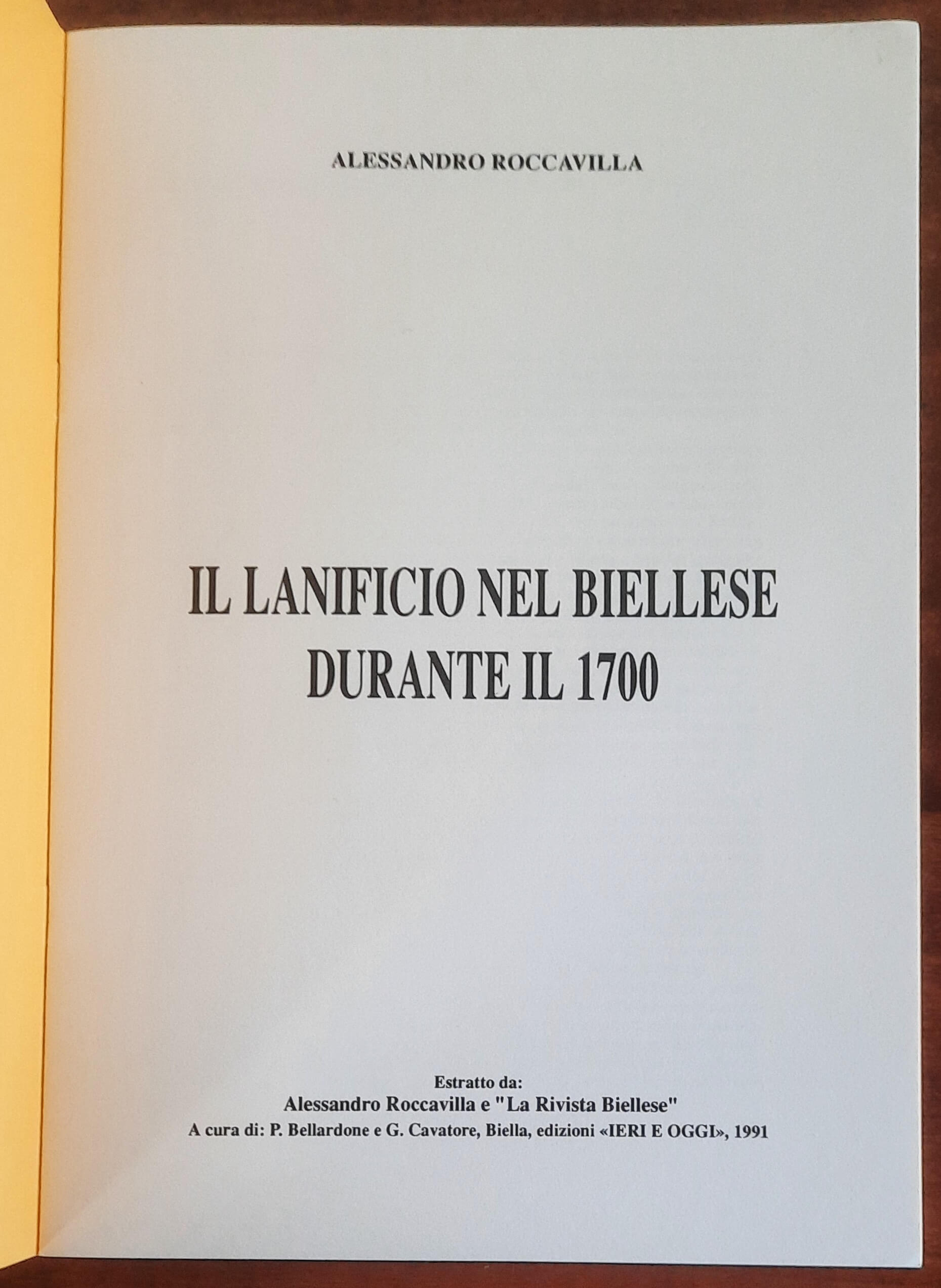 Il lanificio nel Biellese durante il 1700 - di Alessandro Roccavilla
