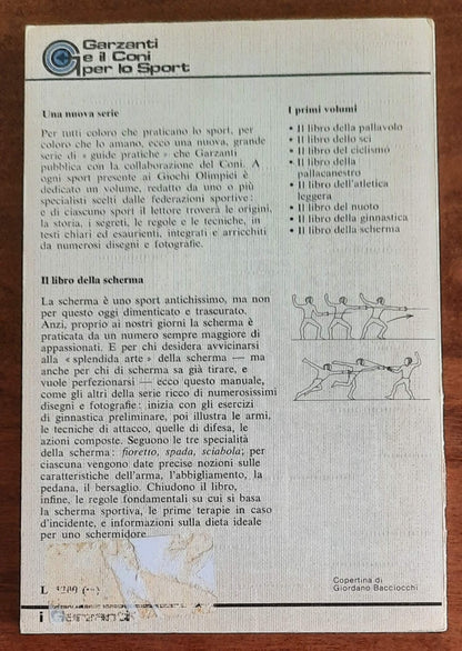 Il libro della scherma - Garzanti - 1974