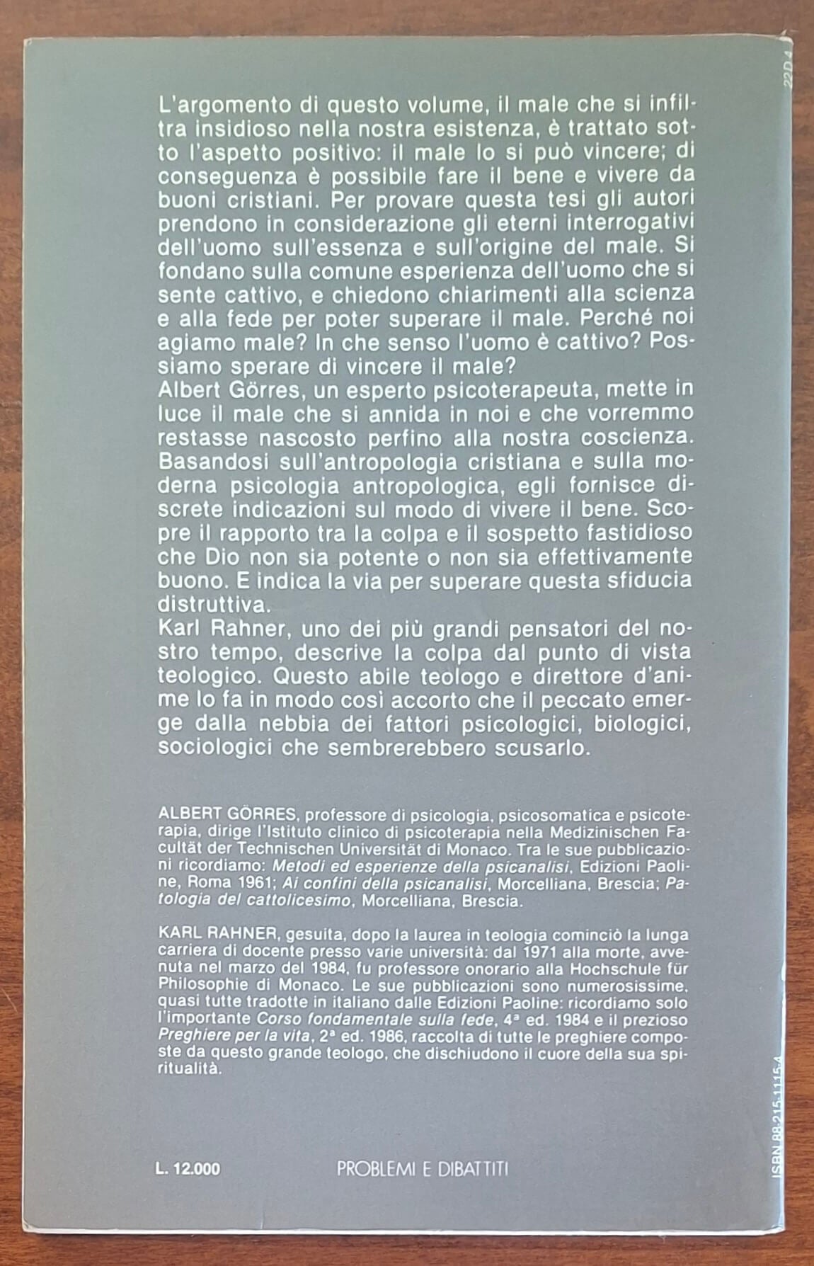 Il male. Le risposte della psicoterapia e del cristianesimo - Edizioni Paoline
