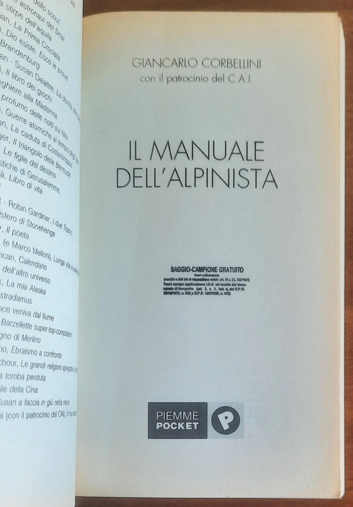 Il manuale dell’alpinista - Giancarlo Corbellini - Piemme