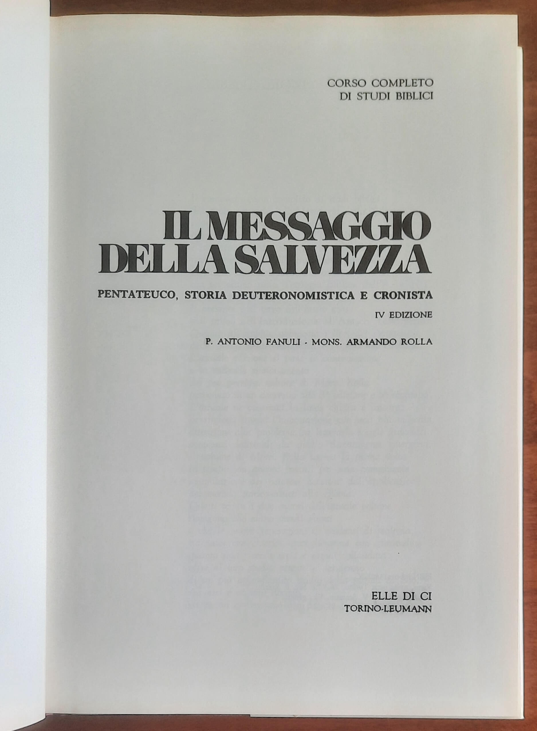 Il messaggio della salvezza. Pentateuco, storia deuteronomista e cronista