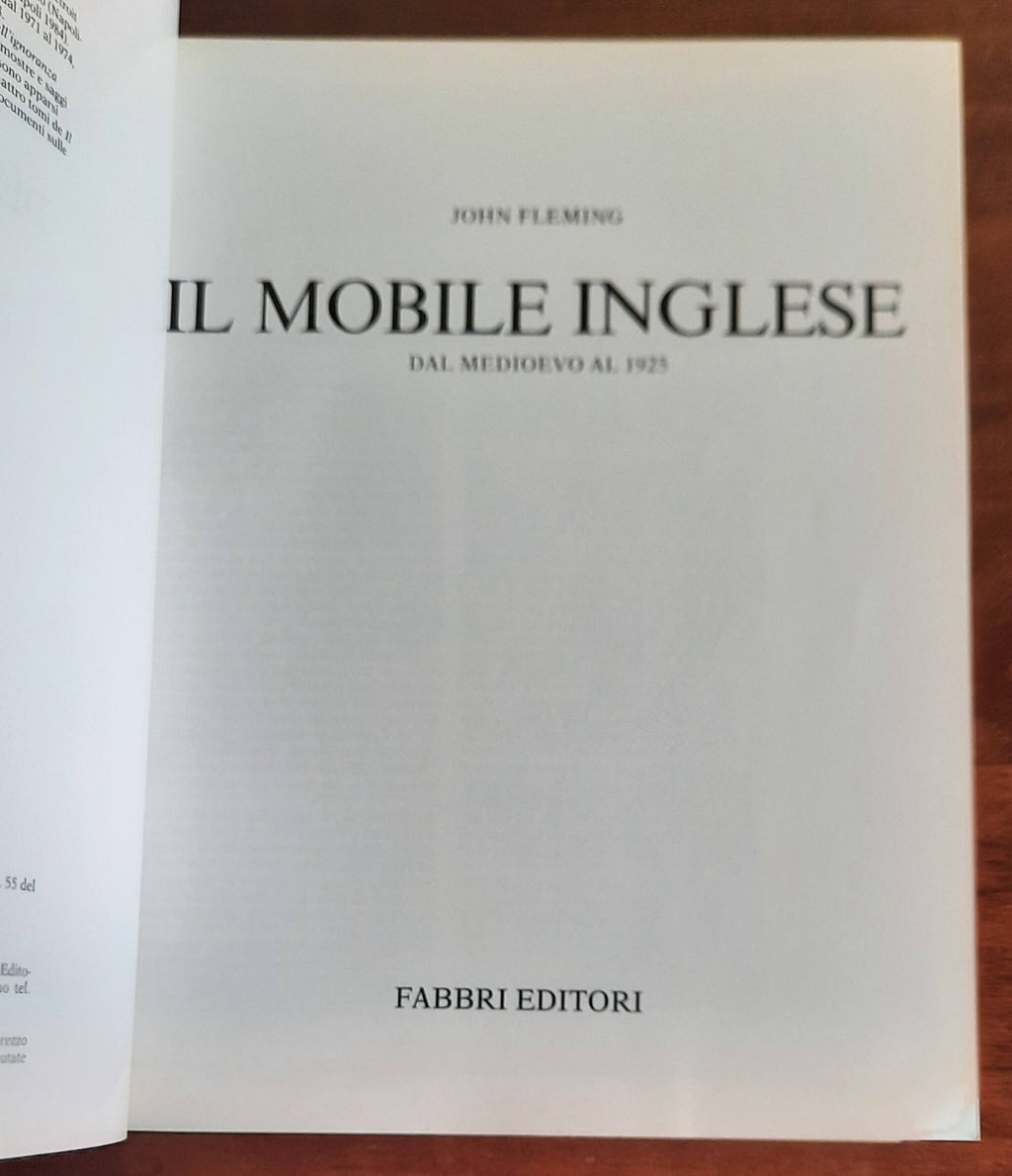 Il mobile inglese. Dal Medioevo al 1925 - Fabbri Editori - 1988