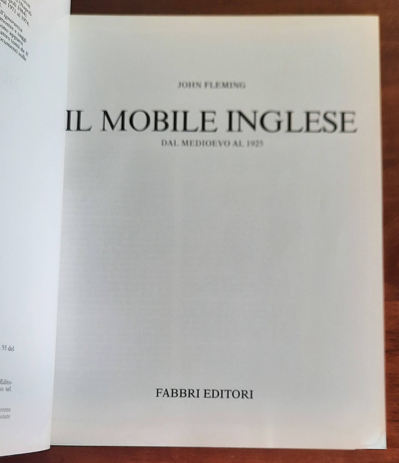 Il mobile inglese. Dal Medioevo al 1925 - Fabbri Editori - 1988