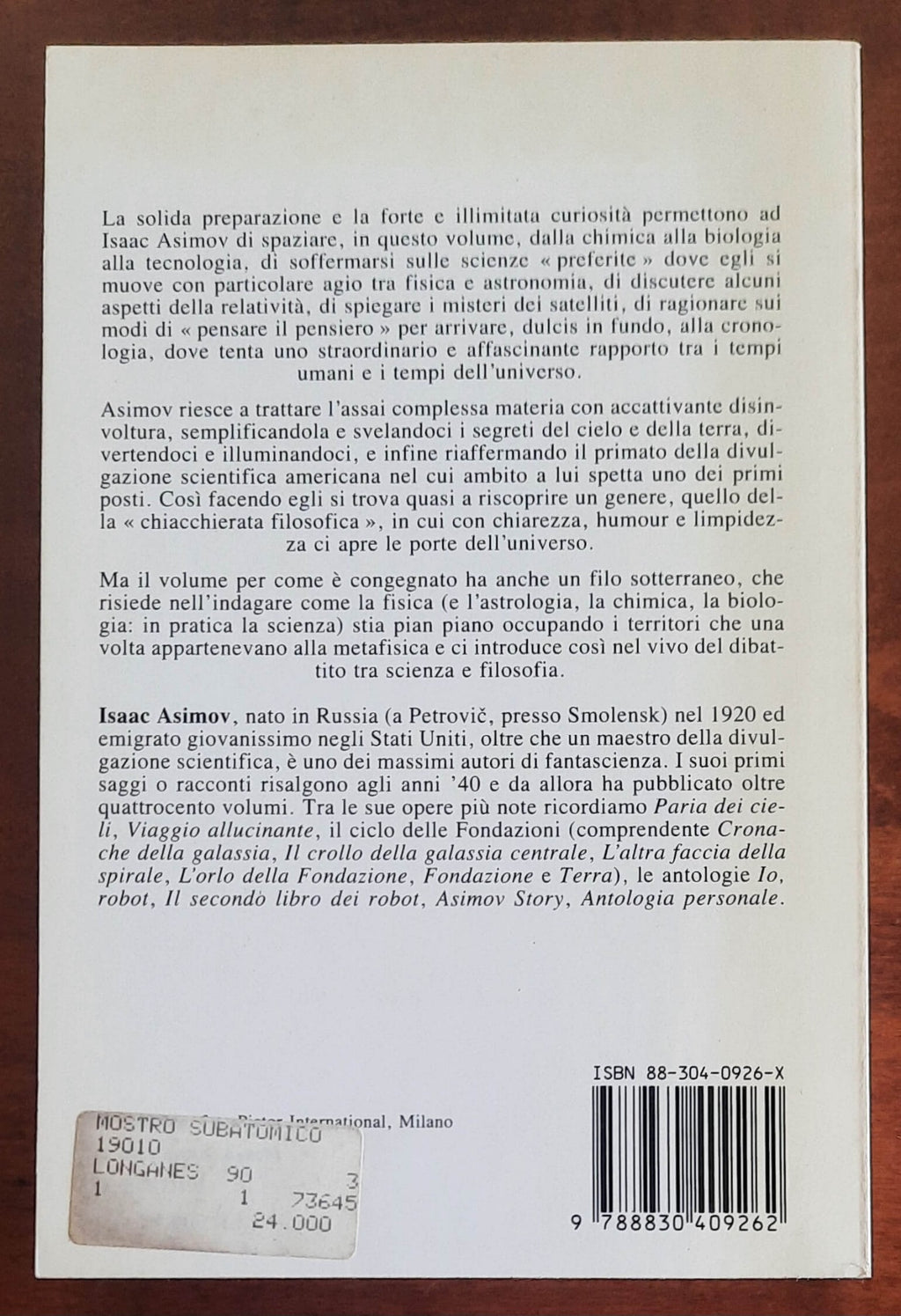 Il mostro subatomico - di Isaac Asimov - Longanesi