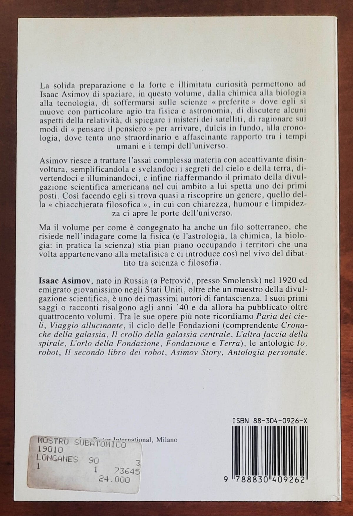 Il mostro subatomico - di Isaac Asimov - Longanesi