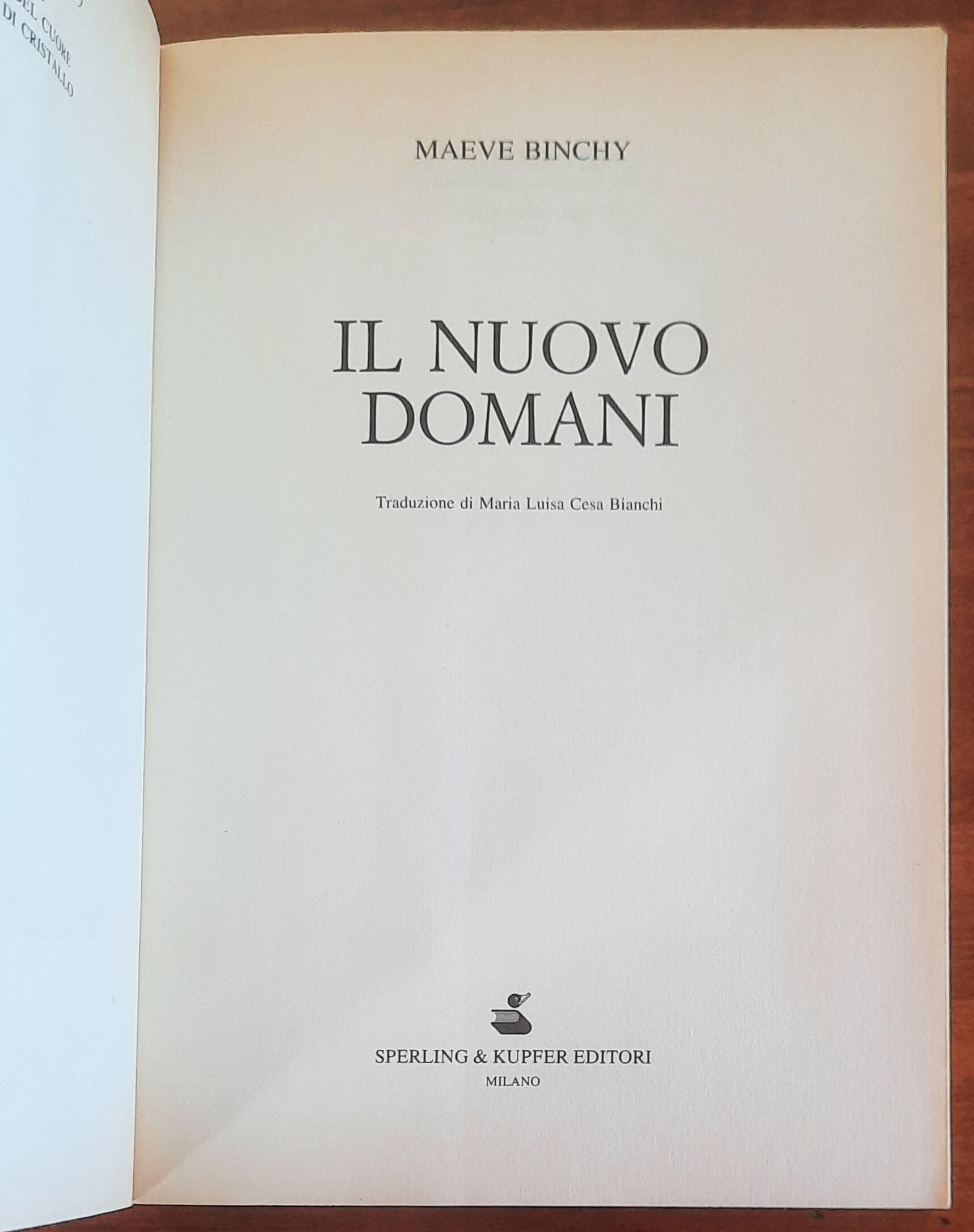 Il nuovo domani - di Maeve Binchy - Sperling & Kupfer