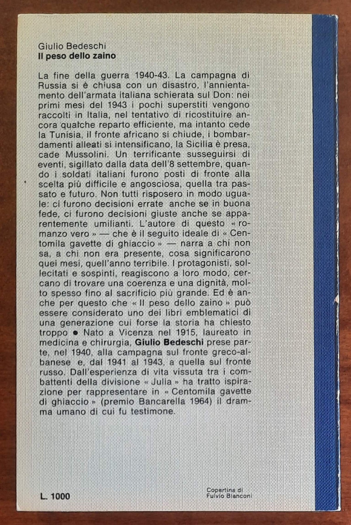 Il peso dello zaino - di Giulio Bedeschi