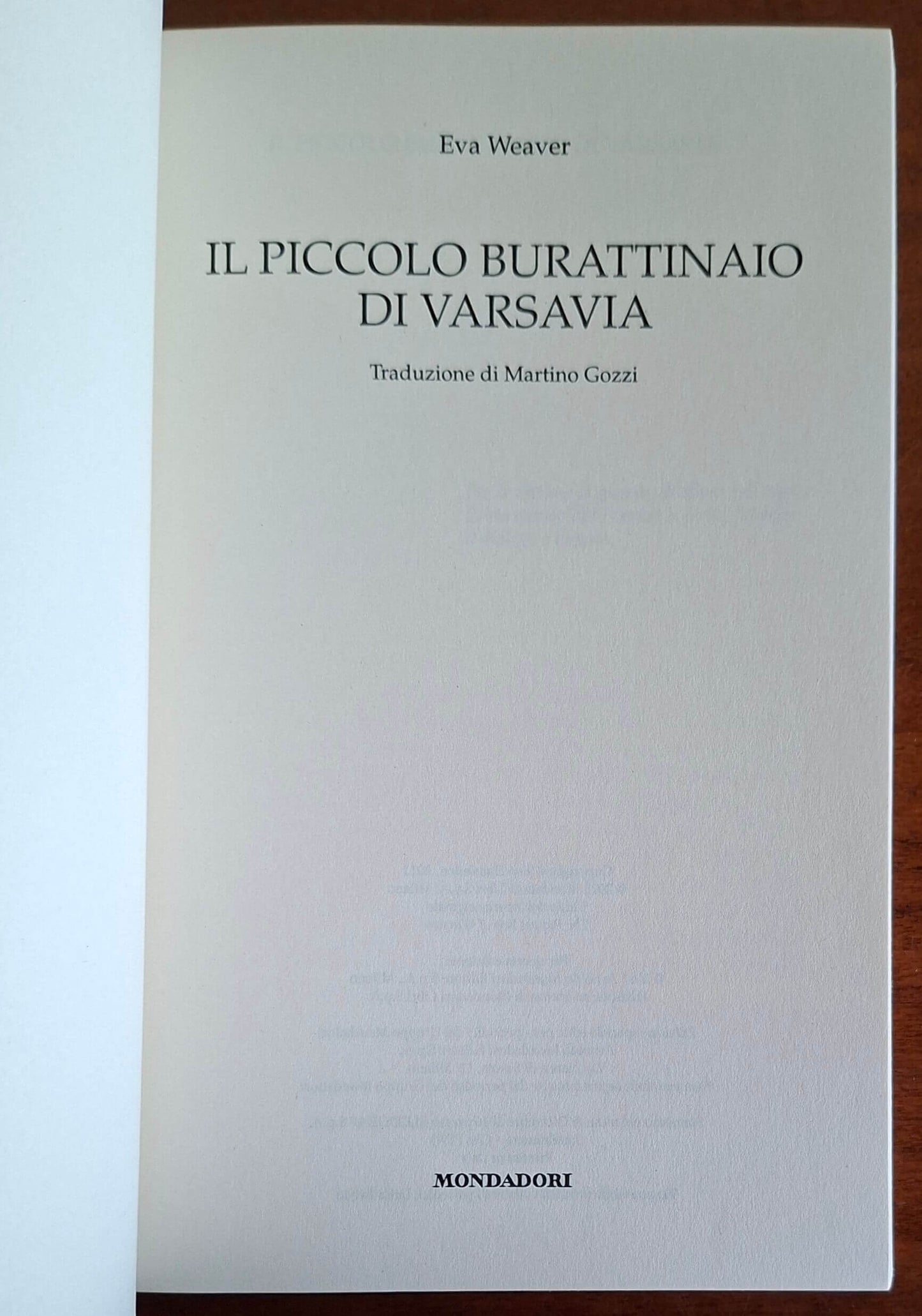 Il piccolo burattinaio di Varsavia - Eva Weaver - Mondadori