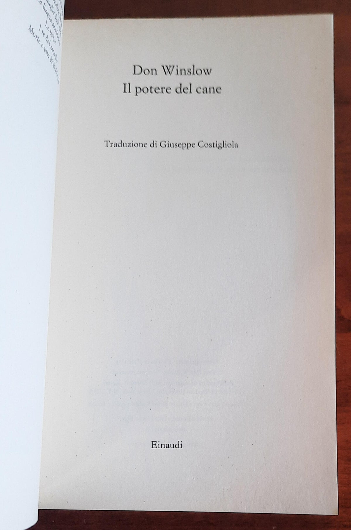 Il potere del cane - Einaudi - Libreria Biellese