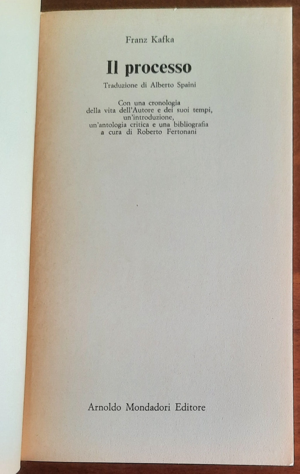 Il processo - di Franz Kafka - Mondadori Oscar