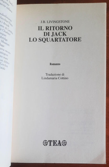Il ritorno di Jack lo Squartatore - di J. B. Livingstone - Tea
