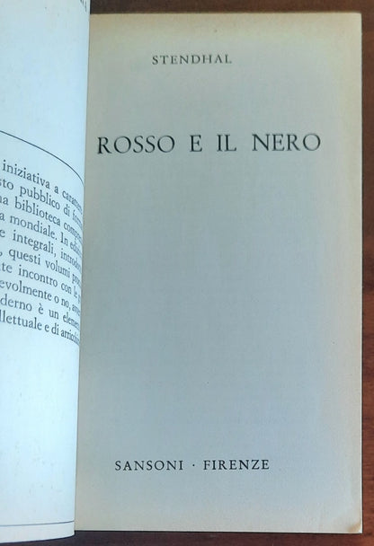 Il rosso e il nero - di Stendhal - Sansoni